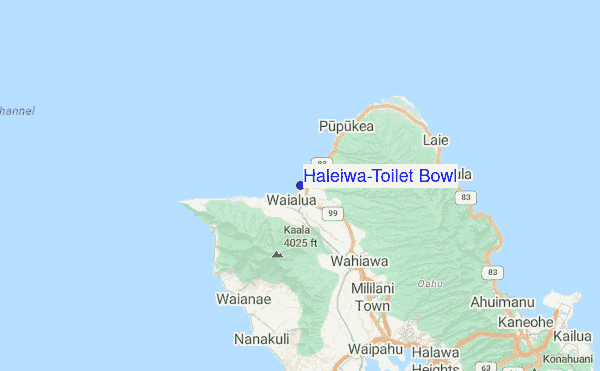 Haleiwa/Toilet Bowl Location Map