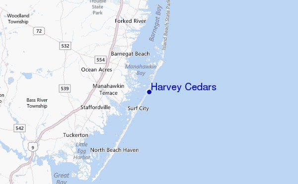 Harvey Cedars Location Map