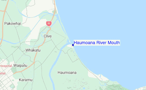 Haumoana River Mouth location map