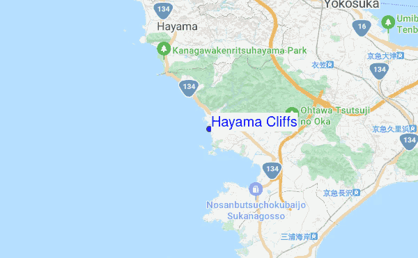 Hayama Cliffs location map