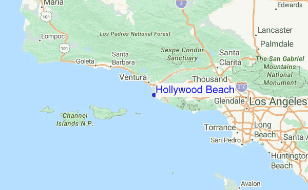 Hollywood Beach Surf Forecast And Reports Cal Ventura Usa Hollywood Beach Regional Map