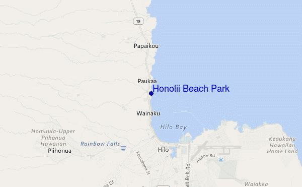 Honolii Beach Park location map