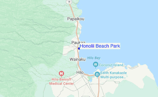 Honolii Beach Park location map