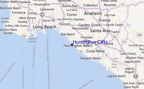 Huntington Cliffs Location Map