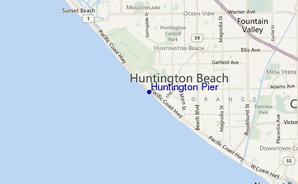 Huntington Pier location map