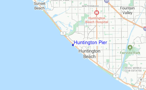 Huntington Pier location map