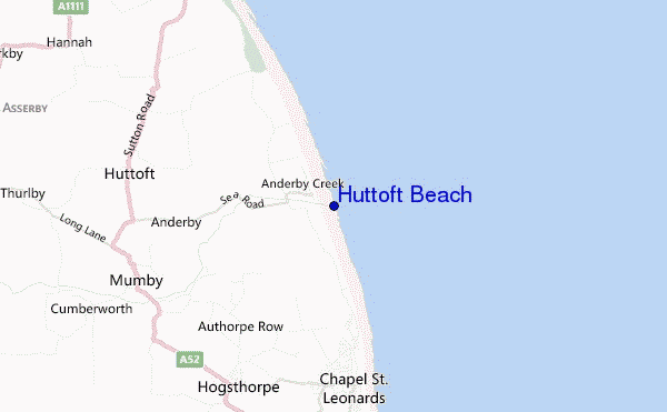 Huttoft Beach location map