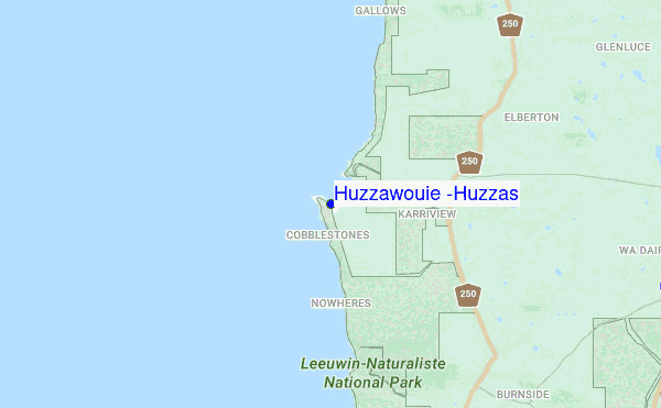 Huzzawouie (Huzzas) location map