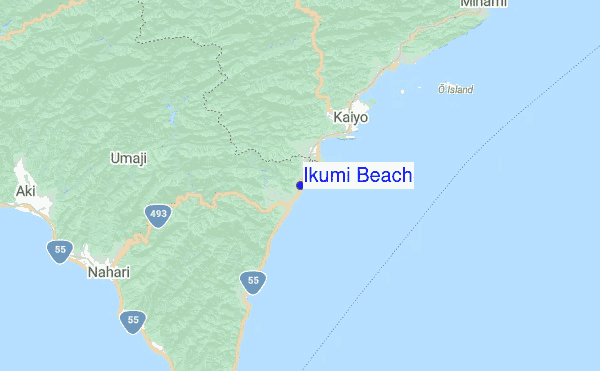 Ikumi Beach Location Map