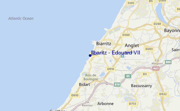 Ilbaritz - Edouard VII location map