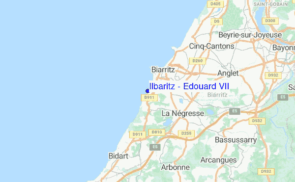 Ilbaritz - Edouard VII location map