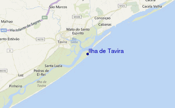 Ilha de Tavira location map