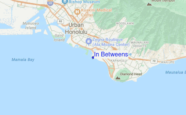 In Betweens location map