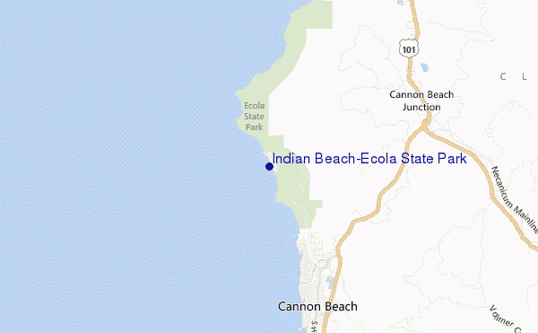 Indian Beach/Ecola State Park location map