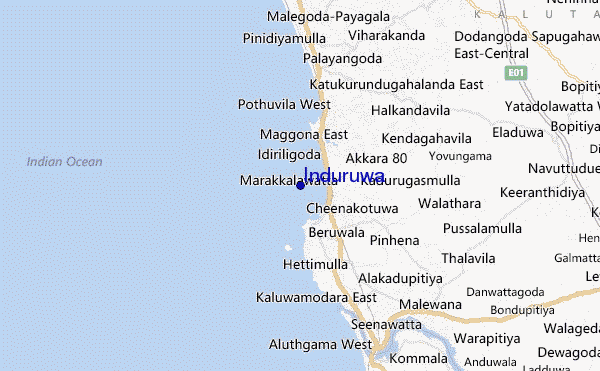 Induruwa location map