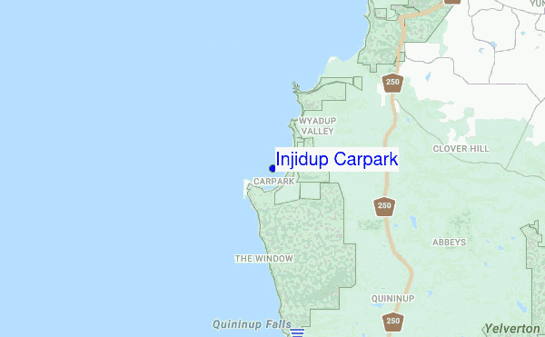 Injidup Carpark location map