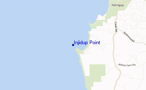 Injidup Point location map