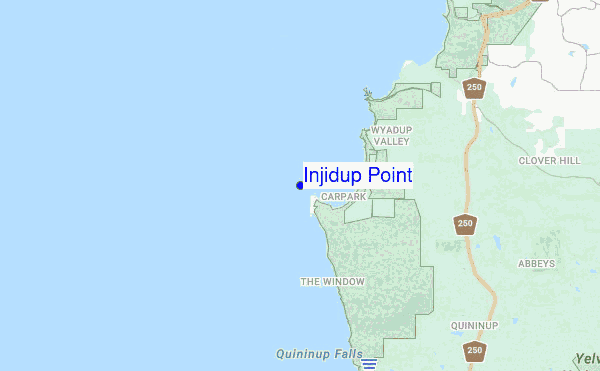 Injidup Point location map