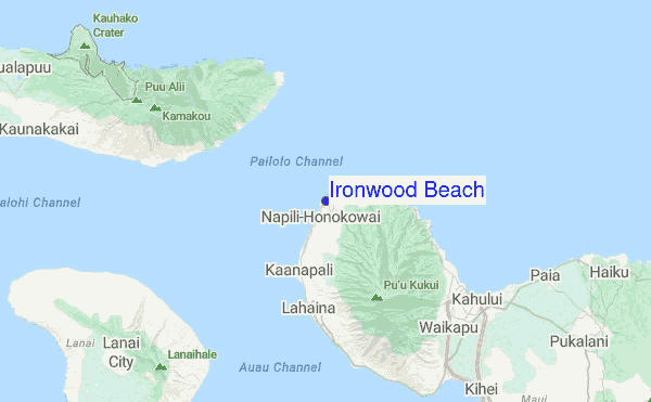 Ironwood Beach Surf Forecast And Reports Haw Maui Usa Ironwood Beach Regional Map Local