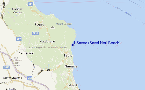 Il-Sasso (Sassi Neri Beach) location map