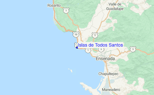 Islas de Todos Santos Location Map