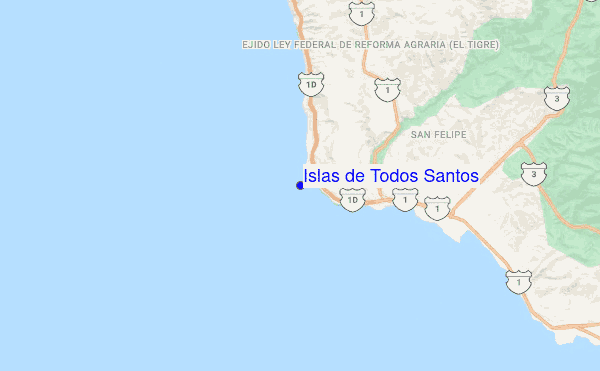 Islas de Todos Santos location map