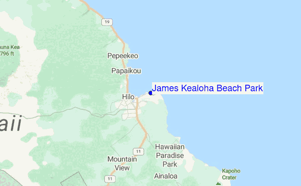 James Kealoha Beach Park Location Map