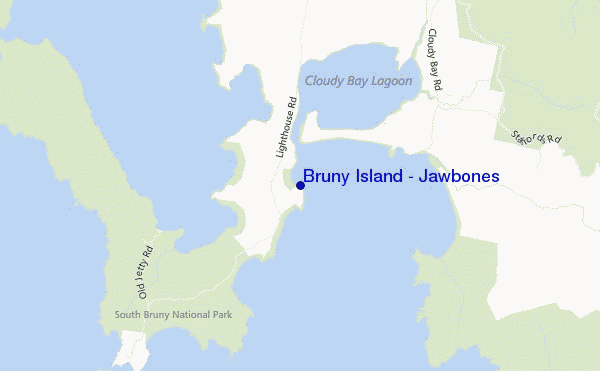 Bruny Island - Jawbones location map
