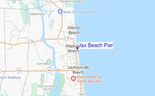 Jax Beach Pier location map