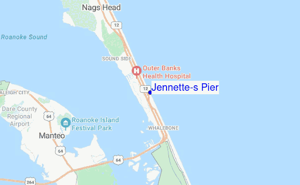 Jennette's Pier location map