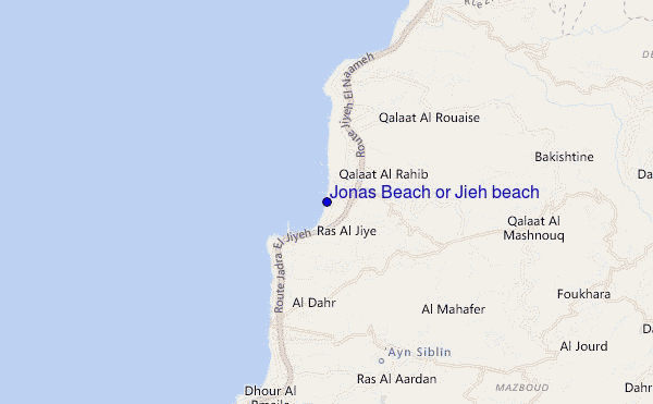 Jonas Beach or Jieh beach location map