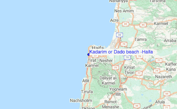 Kadarim or Dado beach (Haifa) Location Map