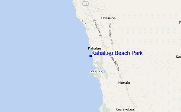 Kahalu'u Beach Park location map