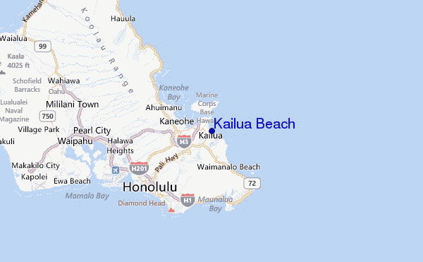 Kailua Beach Location Map