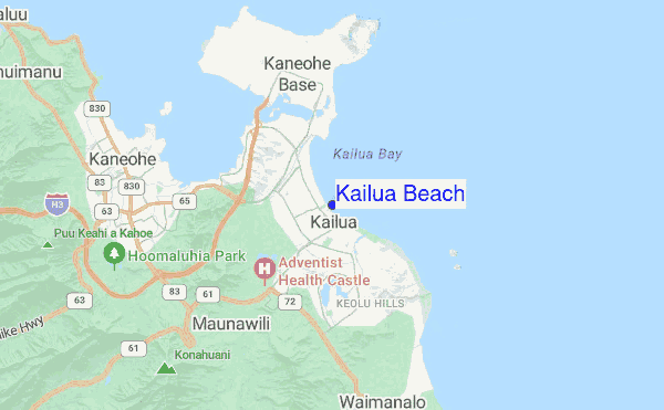 Kailua Beach location map