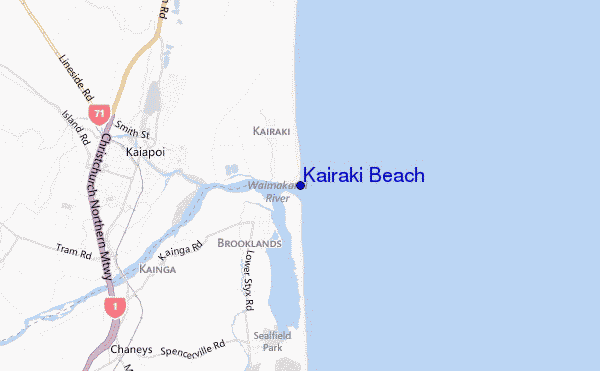 Kairaki Beach location map