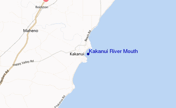 Kakanui River Mouth location map