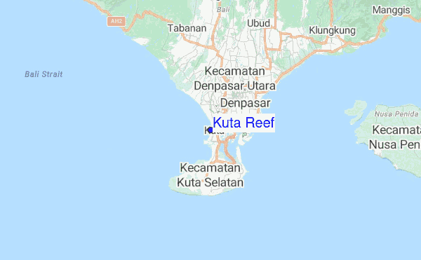 Kuta Reef Location Map