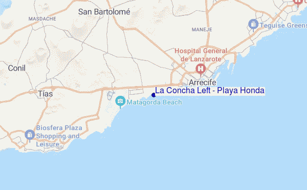 La Concha Left - Playa Honda location map