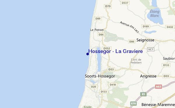 Hossegor - La Graviere location map