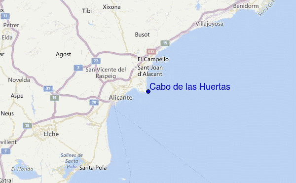 Cabo de las Huertas Location Map