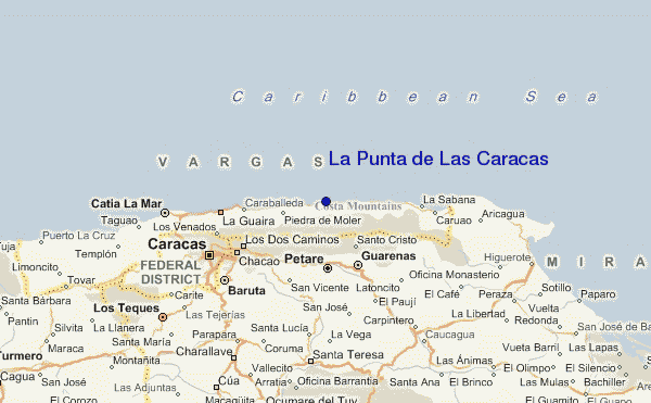 La Punta de Las Caracas Location Map
