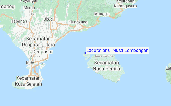 Lacerations (Nusa Lembongan) Location Map