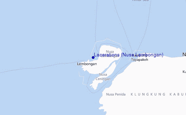 Lacerations (Nusa Lembongan) location map