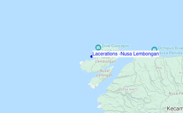 Lacerations (Nusa Lembongan) location map