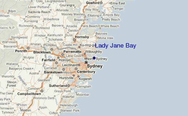 Lady Jane Bay Location Map