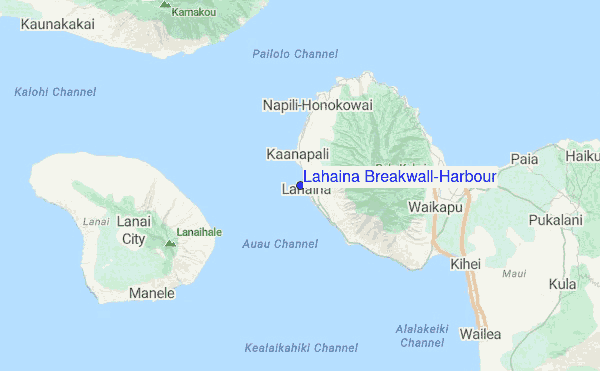 Lahaina Breakwall/Harbour Location Map