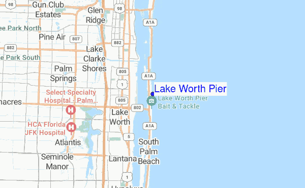 Lake Worth Pier location map