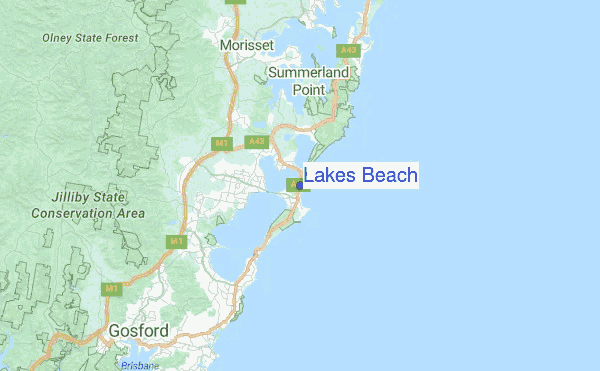 Lakes Beach Location Map
