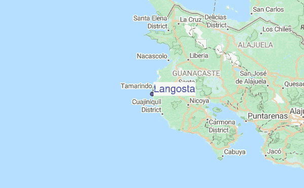 Langosta Surf Forecast And Reports Guanacaste Costa Rica Langosta Regional Map